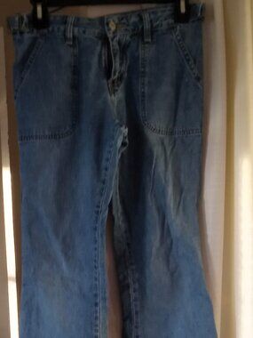 Unionbay Y2K Flared Medium Wash Jeans - Side Buckle Details - Junior's Size 5